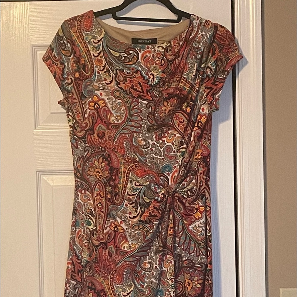Ellen Tracy Multicolor Paisley Midi Dress